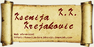 Ksenija Krejaković vizit kartica